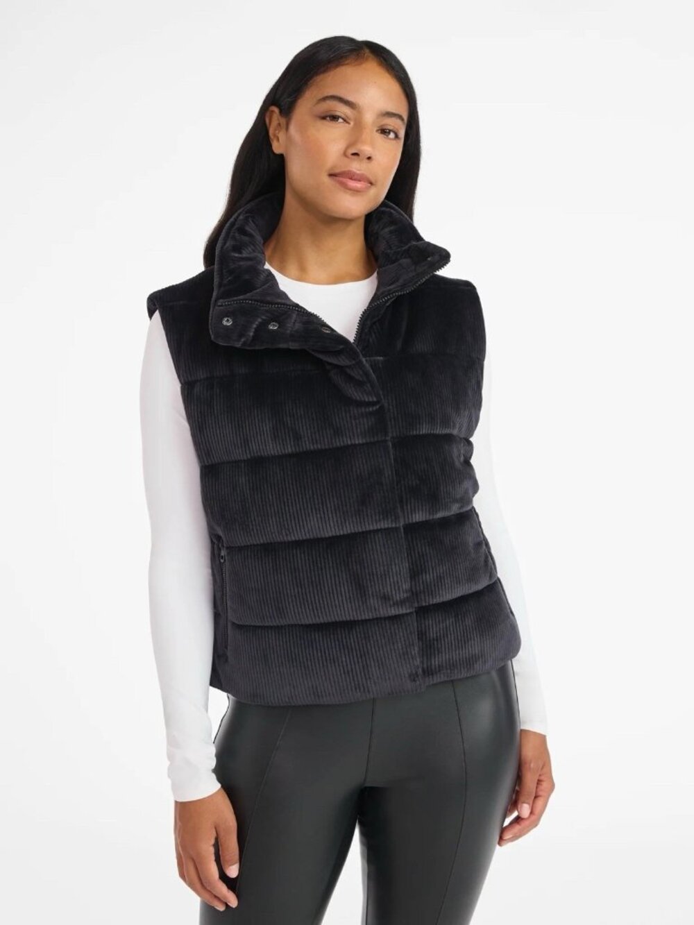 NEW Avia Ribbed Velour Puffer Vest Large